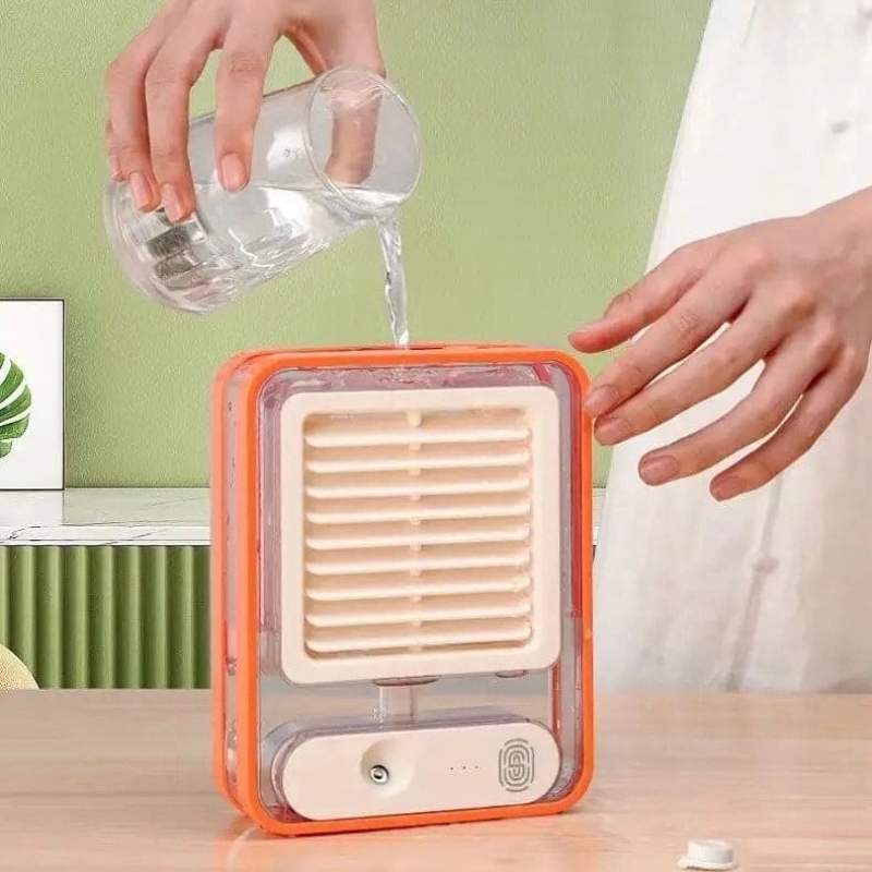 Portable USB Air Cooler Fan – 3-Speed, Mist Spray, Rechargeable | Random Color thumbnail 9