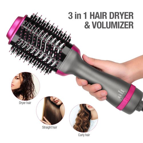 One Step Hot Air Brush | 3-in-1 Dryer, Straightener & Volumizer for Effortless Styling thumbnail 2
