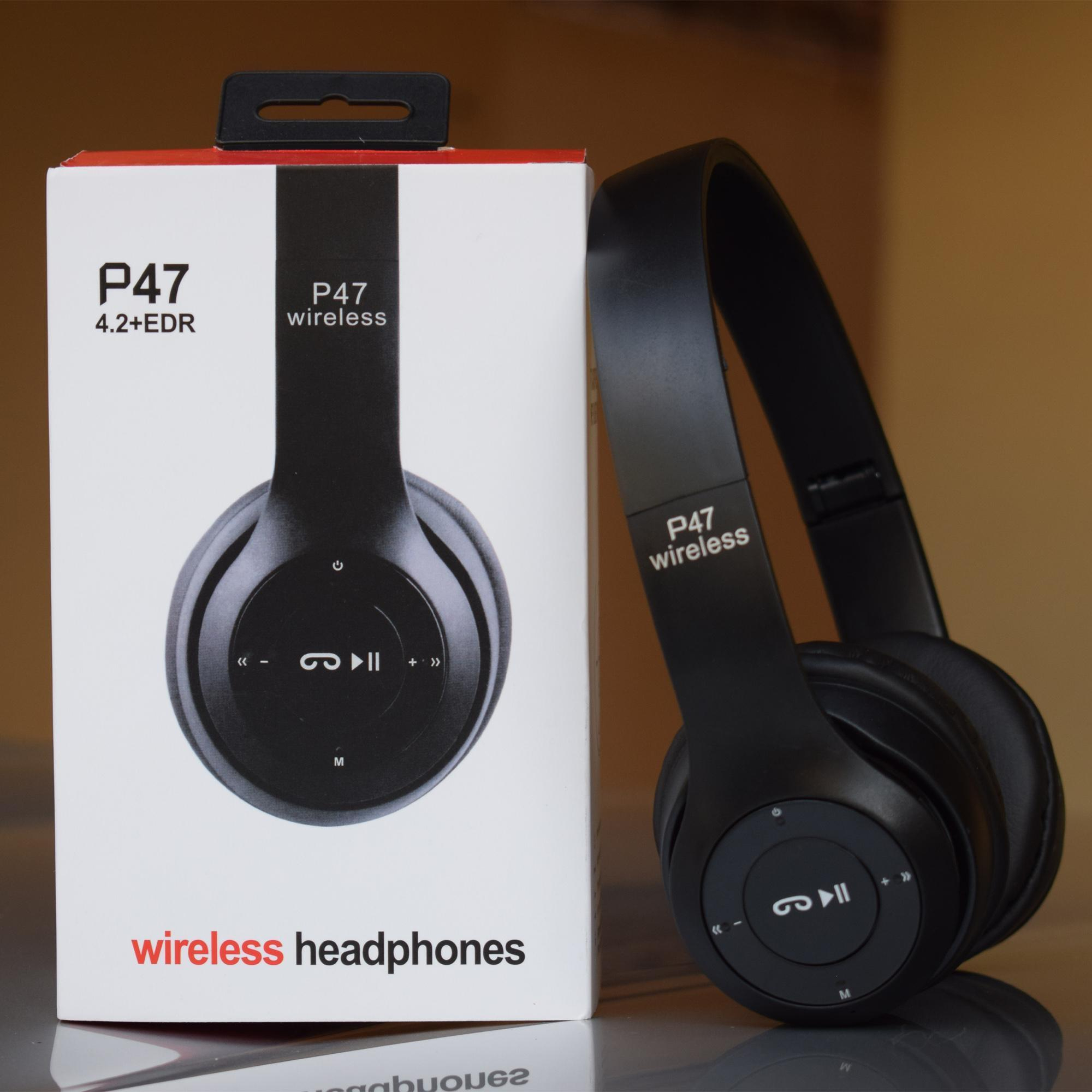 P47 Wireless Headphones | Bluetooth Foldable Headset | Stereo Sound | FM Radio & TF Card Support | Built-in Microphone thumbnail 3