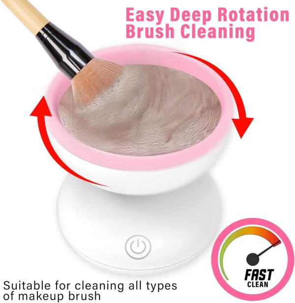 Electric Makeup Brush Cleaner Machine | Automatic USB Rechargeable Brush Washer | Gentle Silicone Cleaning thumbnail 3