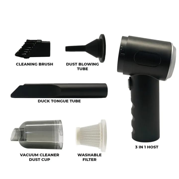 3-in-1 Portable Vacuum Cleaner, Duster & Air Blower | Wireless Handheld Cleaning for Car & Home thumbnail 2