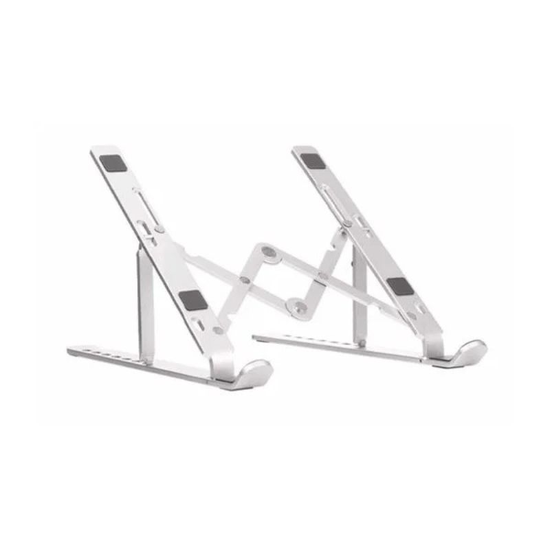 Premium Aluminum Foldable Laptop Stand | Sturdy, Adjustable, Portable | Silver & Black thumbnail 3