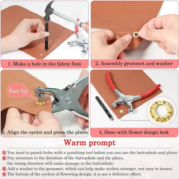 Metal Hand Press Tich Button Fixer Machine with 25 Snap Buttons | Durable & Easy-to-Use DIY Tool thumbnail 2