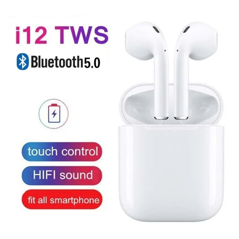 i12 TWS Wireless Bluetooth Earbuds with Charging Case | Touch Control | Stereo Sound | Built-in Mic thumbnail 5