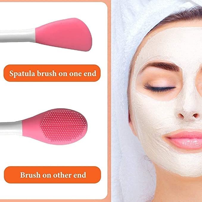 Double Ended Silicone Face Mask & Cleansing Brush | Soft Reusable Skincare Applicator | Pack of 2 thumbnail 6