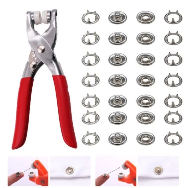 Metal Hand Press Tich Button Fixer Machine with 25 Snap Buttons | Durable & Easy-to-Use DIY Tool thumbnail 6