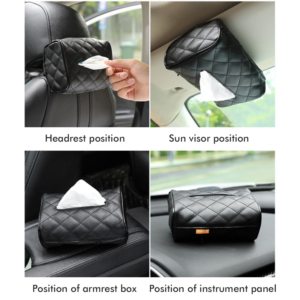 Luxury Leather Car Napkin Holder – Sleek Design, Easy Access & Secure Fit for Tissues thumbnail 3