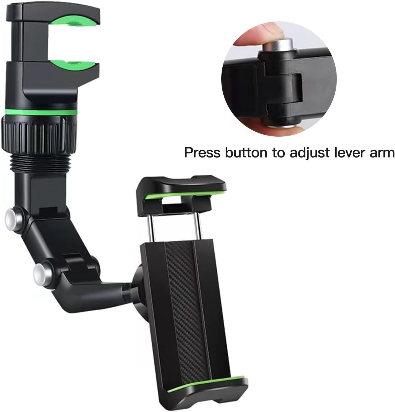 Universal Car Rearview Mirror Phone Holder | Hands-Free Adjustable Mount for Smartphones & GPS thumbnail 6