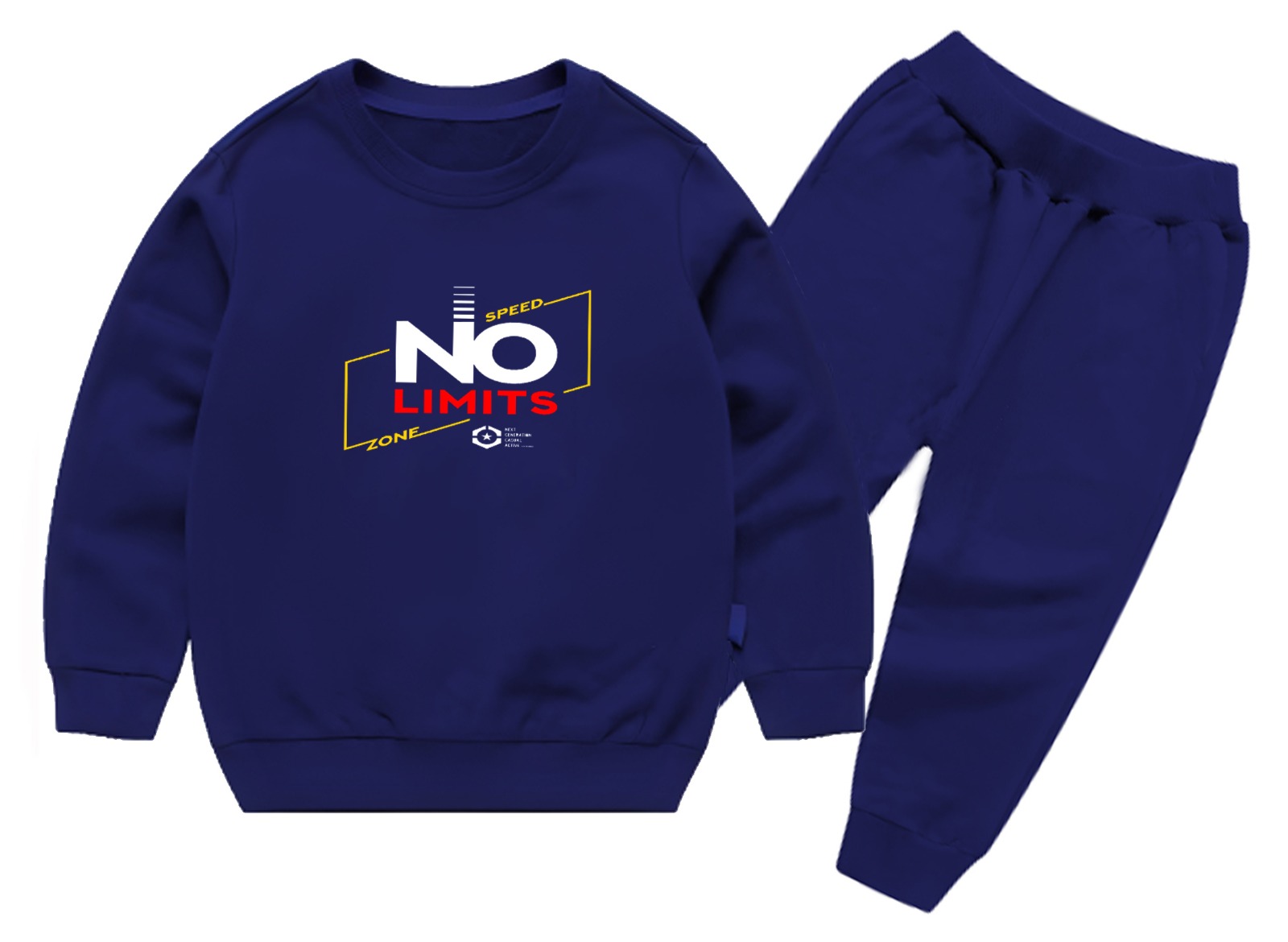 Kids Navey Blue no limit  Printed Stylish Kids' Tracksuit Set | FOR BABY AND KIDS thumbnail 4