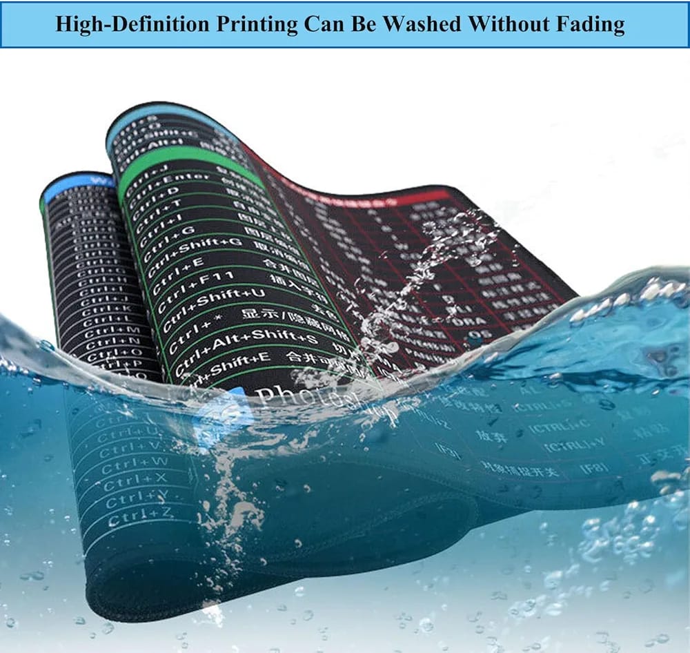 Large Excel Shortcut Keyboard Mouse Pad & Desk Mat 30×59cm | Extended Non-Slip Office Table Mat for Work Study Gaming thumbnail 6