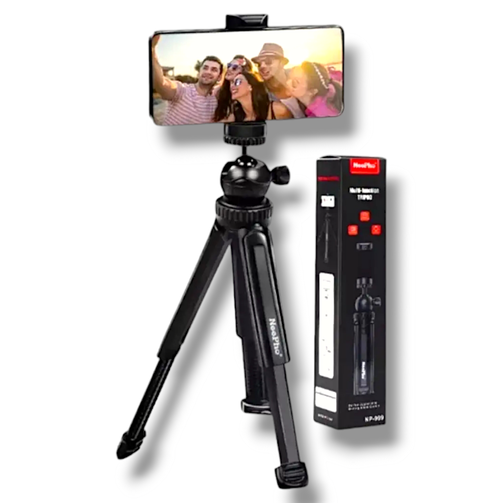 Nepho NP-999 2-in-1 Tripod & Extendable Selfie Stick | Adjustable Height, Universal Smartphone & Camera Mount |  Portable Photography Stand thumbnail 3