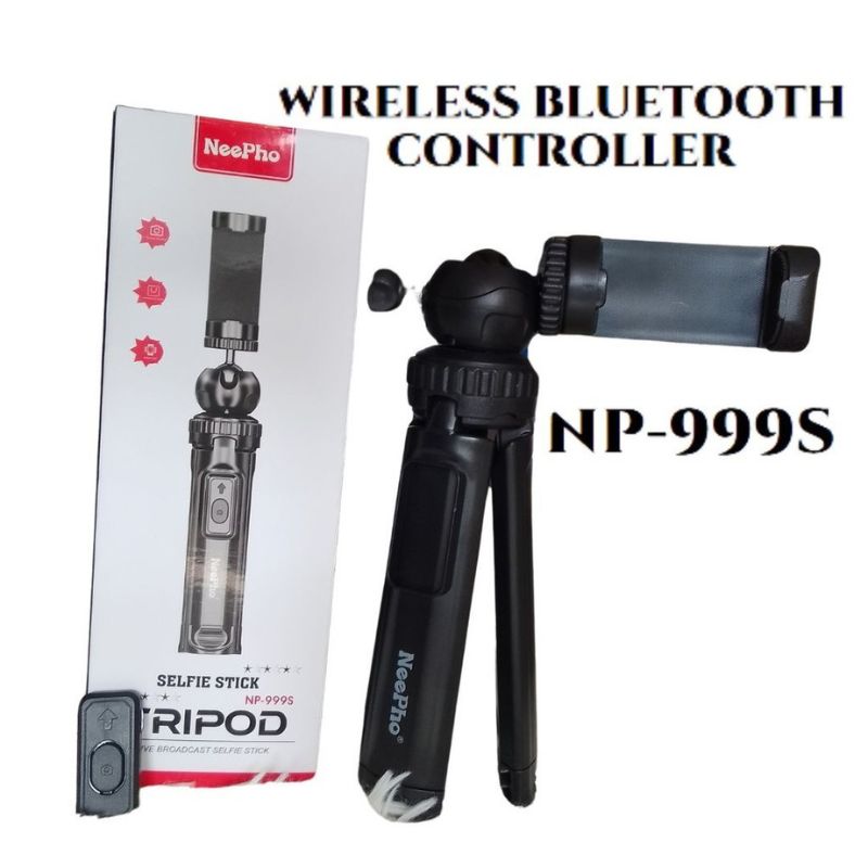 NeePho NP-999s 2-in-1 Selfie Stick & Tripod | Adjustable Height, Bluetooth Remote | Universal Smartphone & Camera Mount | Lightweight & Portable thumbnail 4