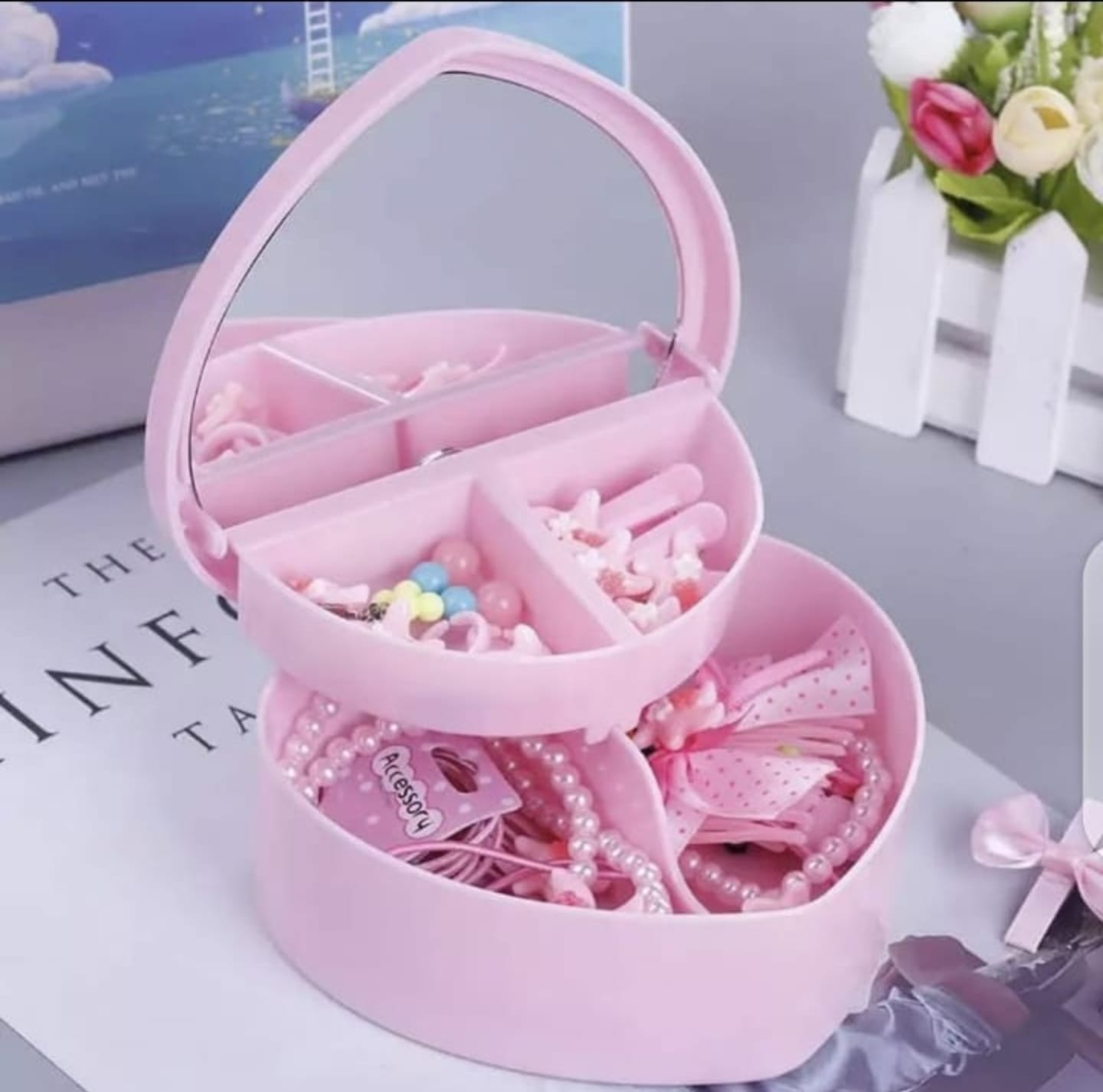Heart Shape Jewellery Box for Girls | Cute & Stylish Jewelry Organizer thumbnail 3