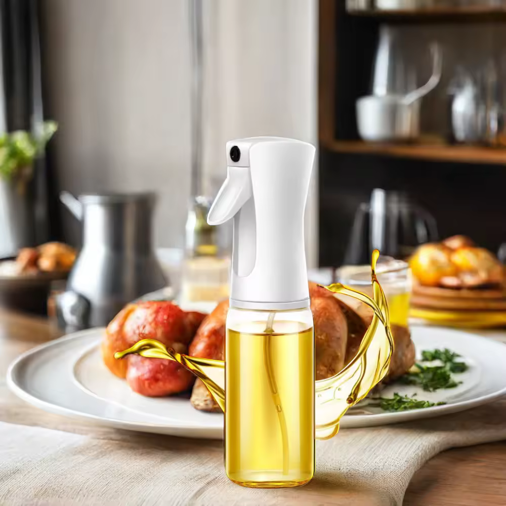 Plastic Glass Kitchen Cooking Spray Bottle | 200ML | BBQ Olive Oil & Vinegar Oil Sprayer thumbnail 5