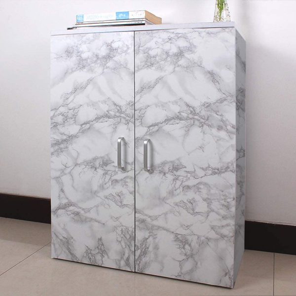 White & Dark Grey | Marble Sheet Sticker 60x200cm | Waterproof Self-Adhesive PVC Wallpaper for Furniture Walls thumbnail 4