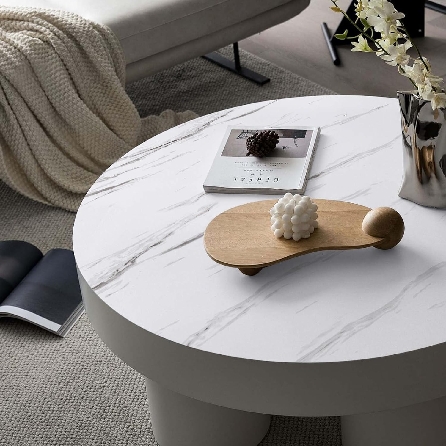 White & Grey | Marble Sheet Sticker 60x200cm | Waterproof Self-Adhesive PVC Wallpaper for Furniture Walls thumbnail 6
