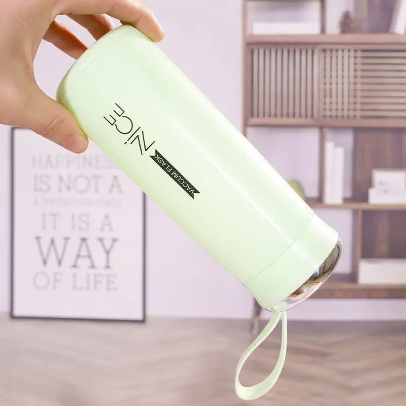Nice Bottle | 400ml Mini Flask Glass Water Bottle with Vacuum Insulation | Temperature Resistant | Random Colors thumbnail 3