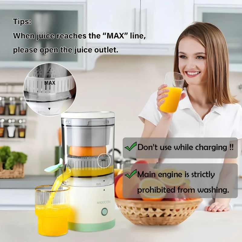 Portable Electric Citrus Juicer | USB Rechargeable Hands-Free Fruit Extractor for Fresh Juice Anywhere thumbnail 7
