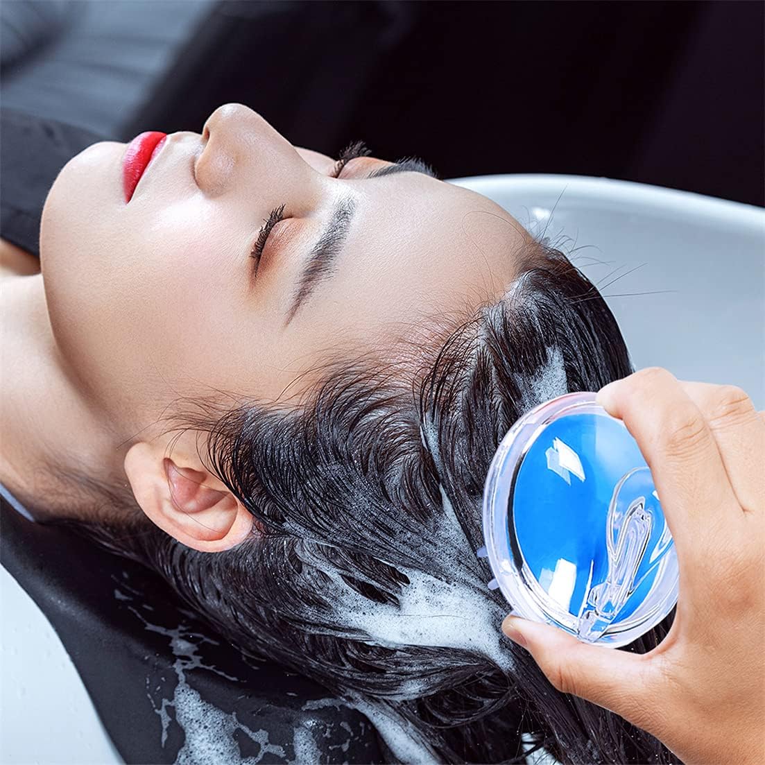 Head Scalp Massage & Shampoo Brush | Soft Silicone Bath Brush | Deep Cleansing & Relaxing Scalp Care | Random Colors thumbnail 6