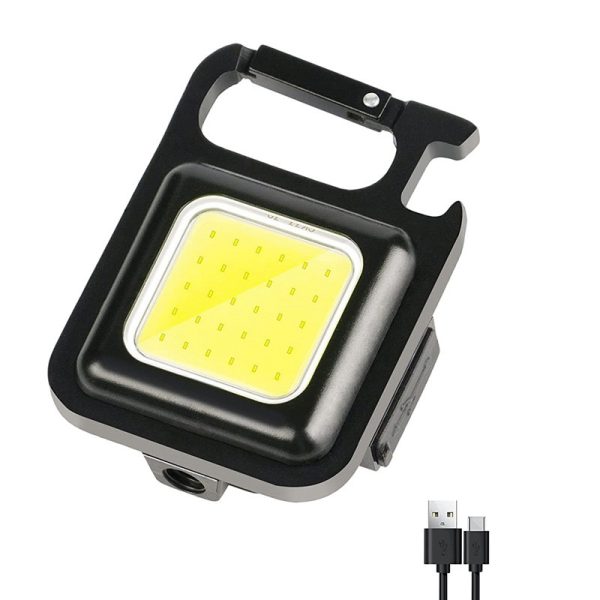 Portable Keychain Light | 500 Lumens Mini COB LED Flashlight with Foldable Handle & USB Rechargeable thumbnail 4