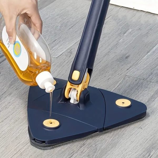 360° Twist Rotatable Triangle Mop with Long Handle Auto Squeeze Design for Floor, Wall, and Ceiling Cleaning thumbnail 5
