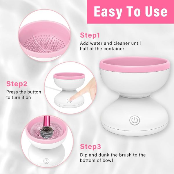 Electric Makeup Brush Cleaner Machine | Automatic USB Rechargeable Brush Washer | Gentle Silicone Cleaning thumbnail 2