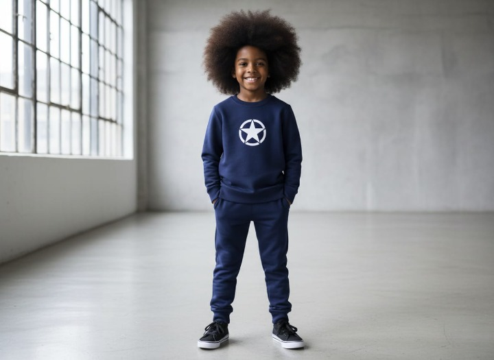 Star Printed Sweatshirt & Pajama Trouser Tracksuit for Kids | Winter Warm Fleece Clothing Set Outfit for Boys & Girls – Cozy & Stylish | FOR BABY AND KIDS thumbnail 3