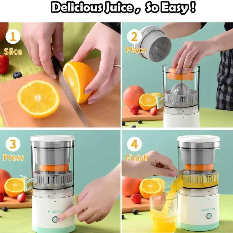 Portable Electric Citrus Juicer | USB Rechargeable Hands-Free Fruit Extractor for Fresh Juice Anywhere thumbnail 8