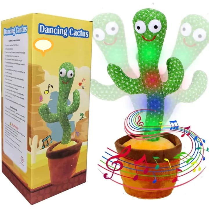 Rechargeable Dancing Cactus Toy with Hat | Interactive Singing, Talking & Dancing Plush for Kids thumbnail 2