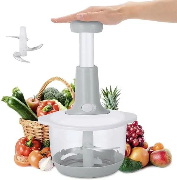 1.5L Manual Hand Push Chopper & Multifunctional Mixer | Vegetable Chopper and Baby Food Maker thumbnail 3