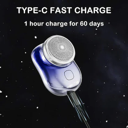 Mini Electric Razor for Men | Portable USB Rechargeable Shaver | Compact Travel Beard Trimmer with One-Touch Use thumbnail 2