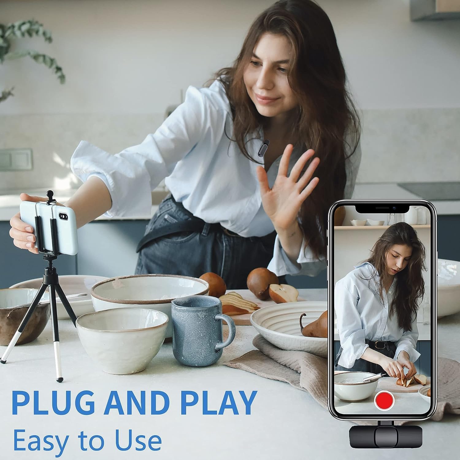 K9 Dual Wireless Lavalier Microphone | Plug & Play USB Type-C | Mic with Auto Sync & Noise Reduction thumbnail 3