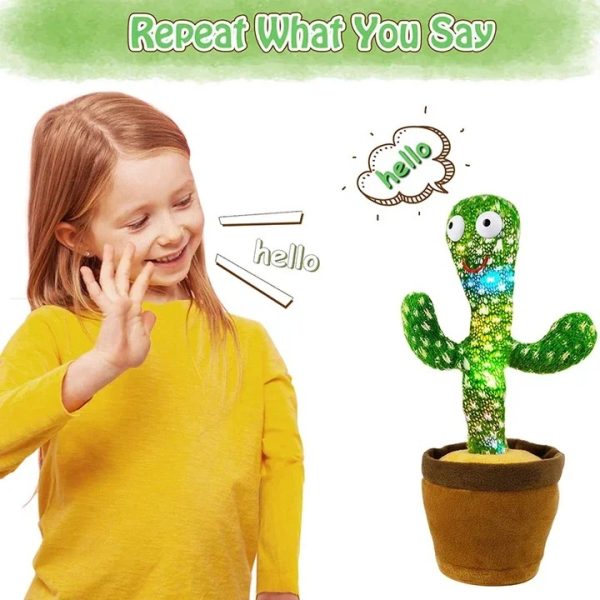 Rechargeable Dancing Cactus Toy with Hat | Interactive Singing, Talking & Dancing Plush for Kids thumbnail 6