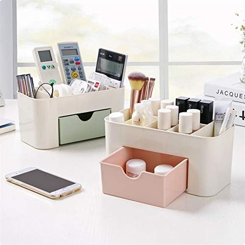 Plastic Makeup Organizer with Drawer | Desktop Cosmetics & Makeup Brush Storage Box | Office & Stationery Organizer thumbnail 5