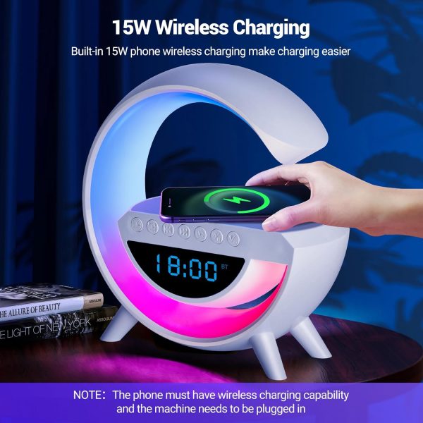 BT-3401 LED Wireless Charging Speaker & Atmosphere Lamp | RGB Night Light | Bluetooth Speaker | Fast Wireless Charger thumbnail 2
