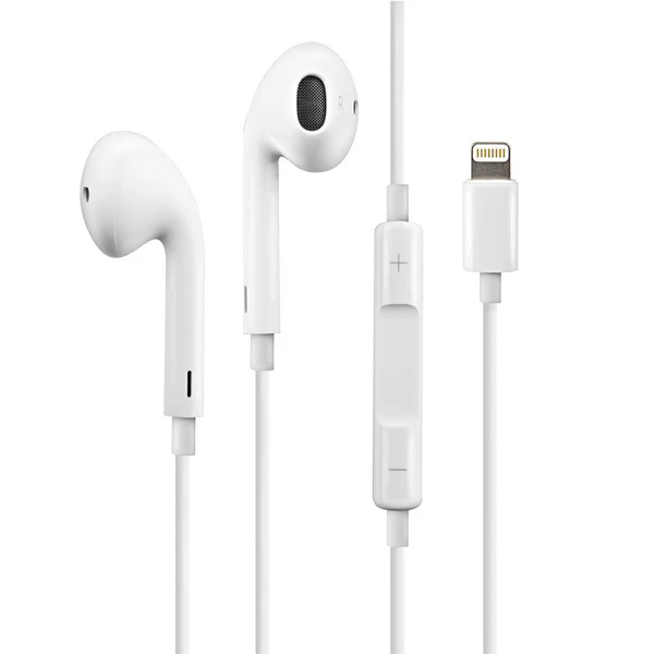 Genuine Certified Apple iPhone Handsfree | Wired Lightning Earphones | Deep Bass & Clear Sound | White thumbnail 2
