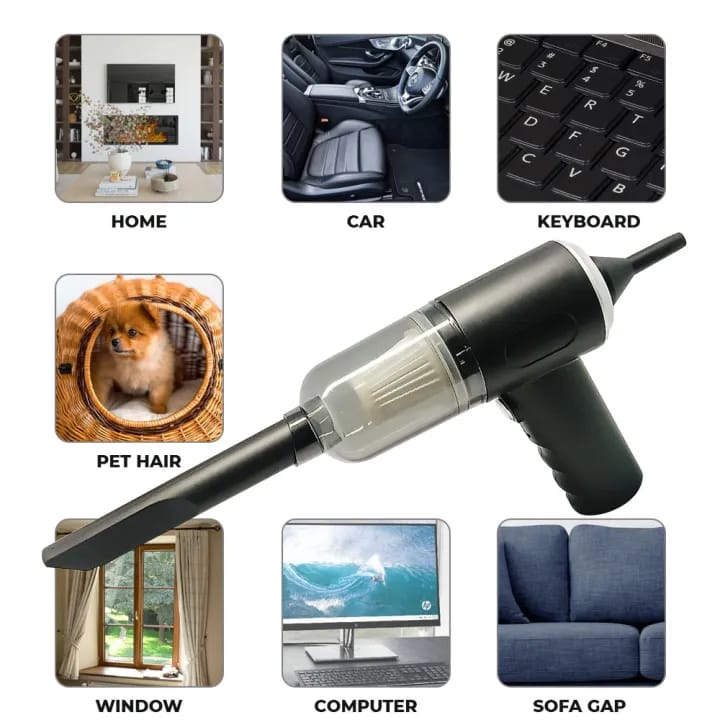 3-in-1 Portable Vacuum Cleaner, Duster & Air Blower | Wireless Handheld Cleaning for Car & Home thumbnail 3