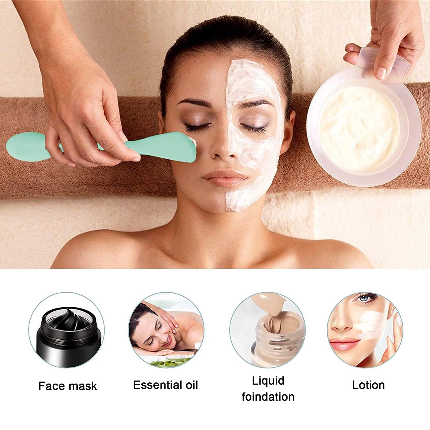 Double Ended Silicone Face Mask & Cleansing Brush | Soft Reusable Skincare Applicator | Pack of 2 thumbnail 2
