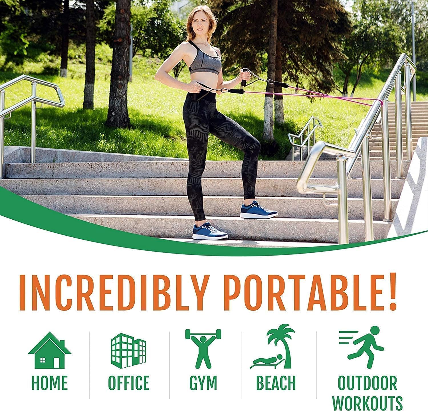 Gym Belt with Box | 5-in-1 Power Exercise Resistance Band Set | Adjustable Fitness Equipment for All thumbnail 5