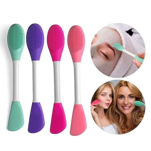 Double Ended Silicone Face Mask & Cleansing Brush | Soft Reusable Skincare Applicator | Pack of 2 thumbnail 9