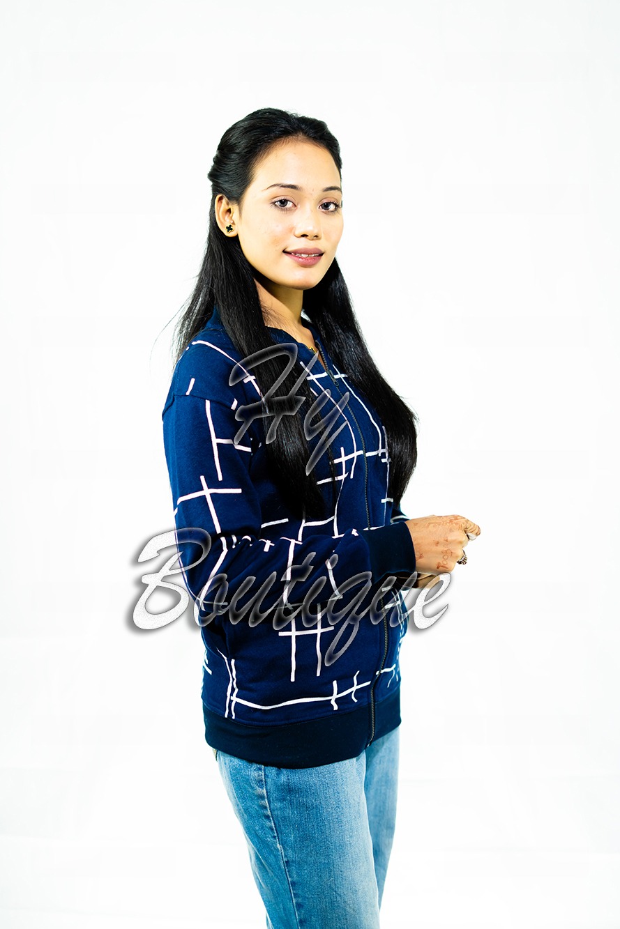 Polka Dot Zipper Jacket for Women & Girls | Stylish, Warm & Trendy Winter Wear | Comfortable Casual Outerwear thumbnail 2