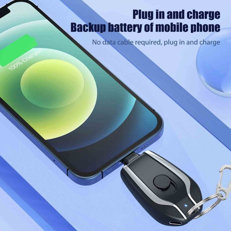 Mini Keychain Power Bank | Ultra-Compact 1500mAh | Emergency Charger for Phones & Gadgets thumbnail 3