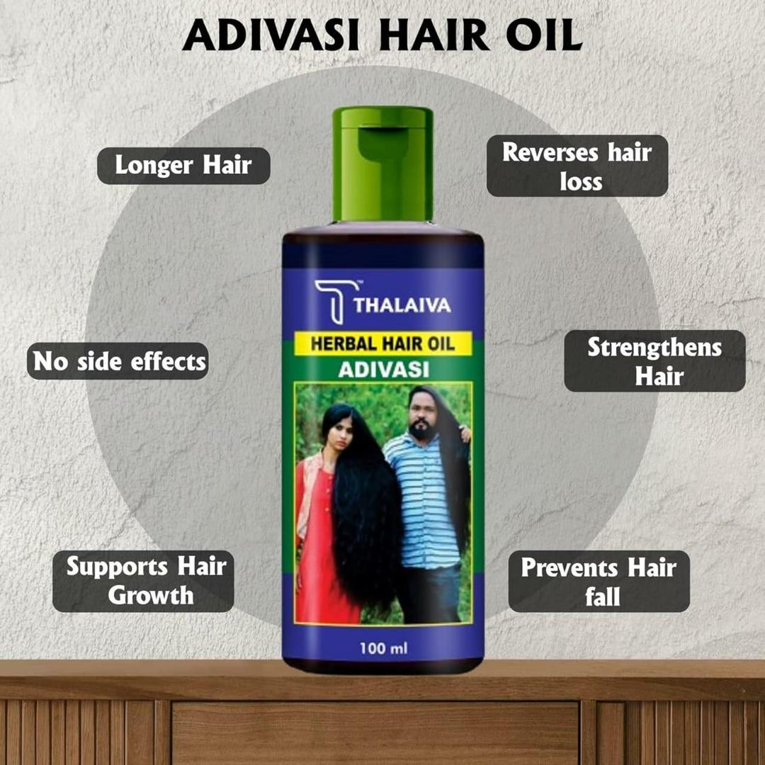 Adivasi Herbal Hair Oil And Shampoo Deal Pack Of 2 – Natural Hair Care Combo For Strong, Shiny, And Healthy Hair (Oil 100ml + Shampoo 200ml) thumbnail 2