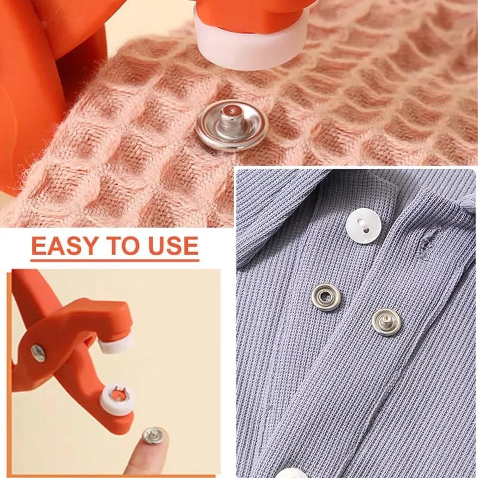 Tich Button Machine Plier with 25 Plastic Snap Buttons | DIY Sewing & Craft Tool thumbnail 3