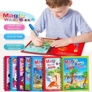 Magic Coloring Book with Water Pen | Reusable & Mess-Free Fun for Kids | Dinosaur & Cartoon Designs thumbnail 4
