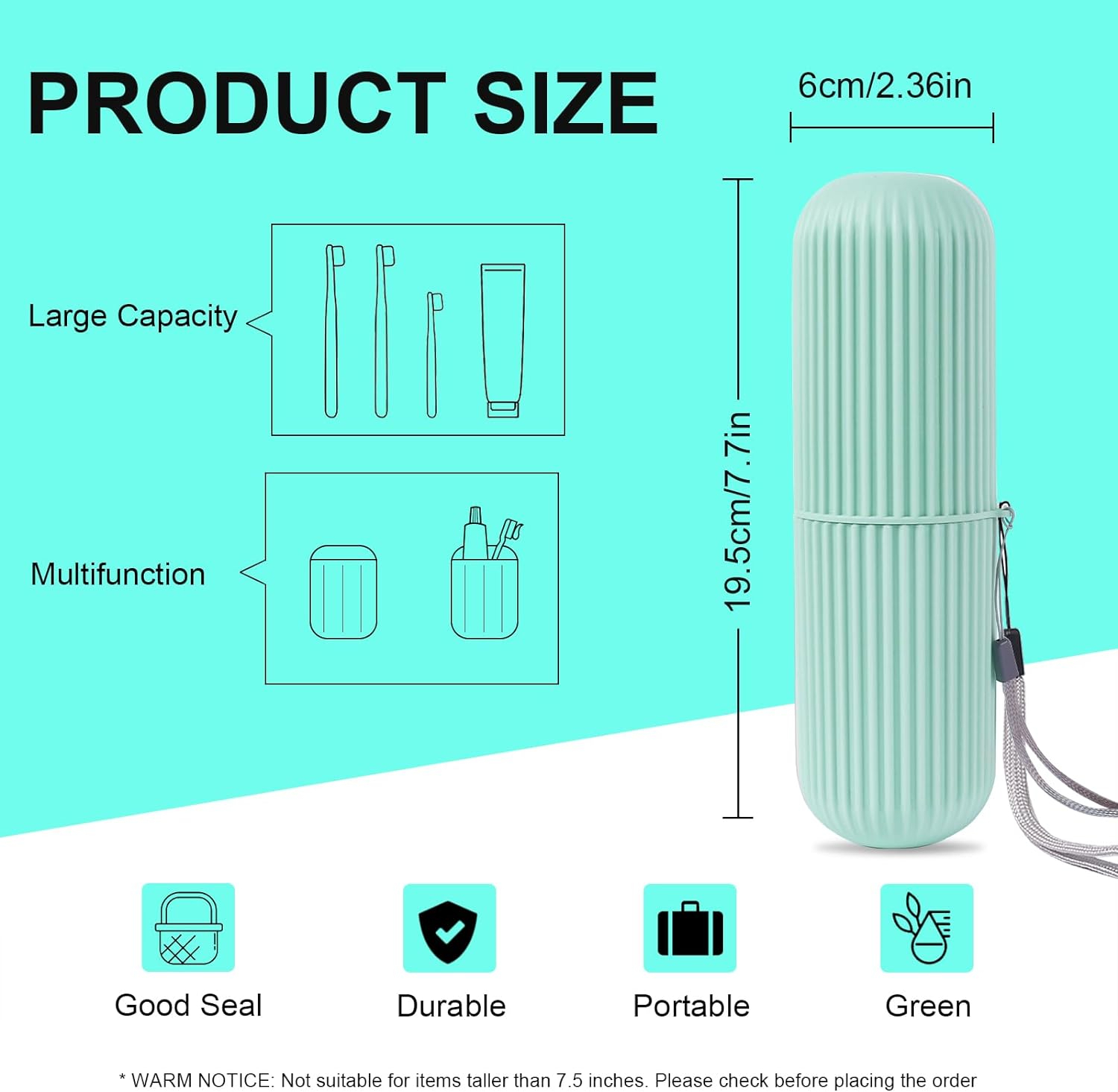 Portable Toothbrush & Toothpaste Holder Case | Travel Storage Box with Cup Function thumbnail 5