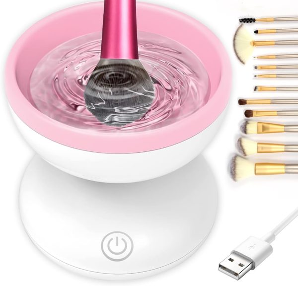 Electric Makeup Brush Cleaner Machine | Automatic USB Rechargeable Brush Washer | Gentle Silicone Cleaning thumbnail 7