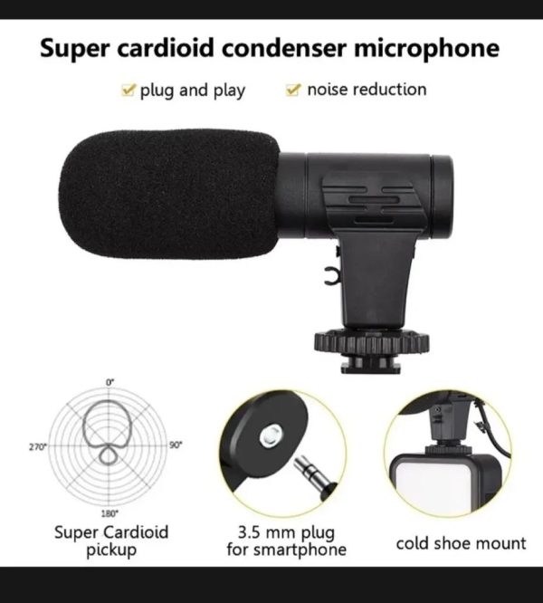 AY-49 Video Making Kit | All-in-One Vlogging Tripod with Wireless Remote, Microphone, LED Light & Mobile Holder thumbnail 5