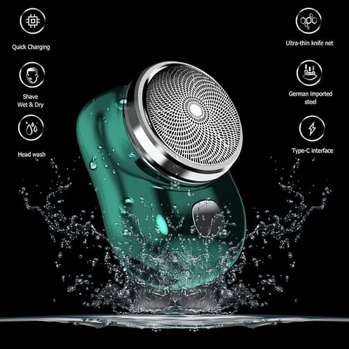 Mini Electric Razor for Men | Portable USB Rechargeable Shaver | Compact Travel Beard Trimmer with One-Touch Use thumbnail 5