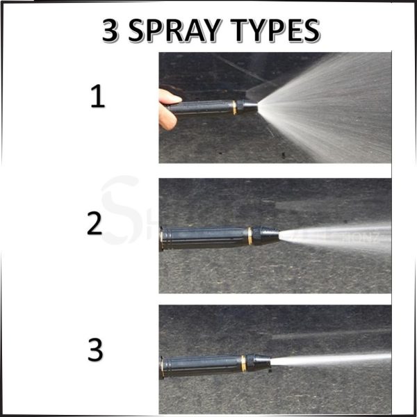 Metal High-Pressure Adjustable Nozzle Water Spray Gun | Heavy-Duty Brass Hose Sprayer for Cleaning & Watering thumbnail 2